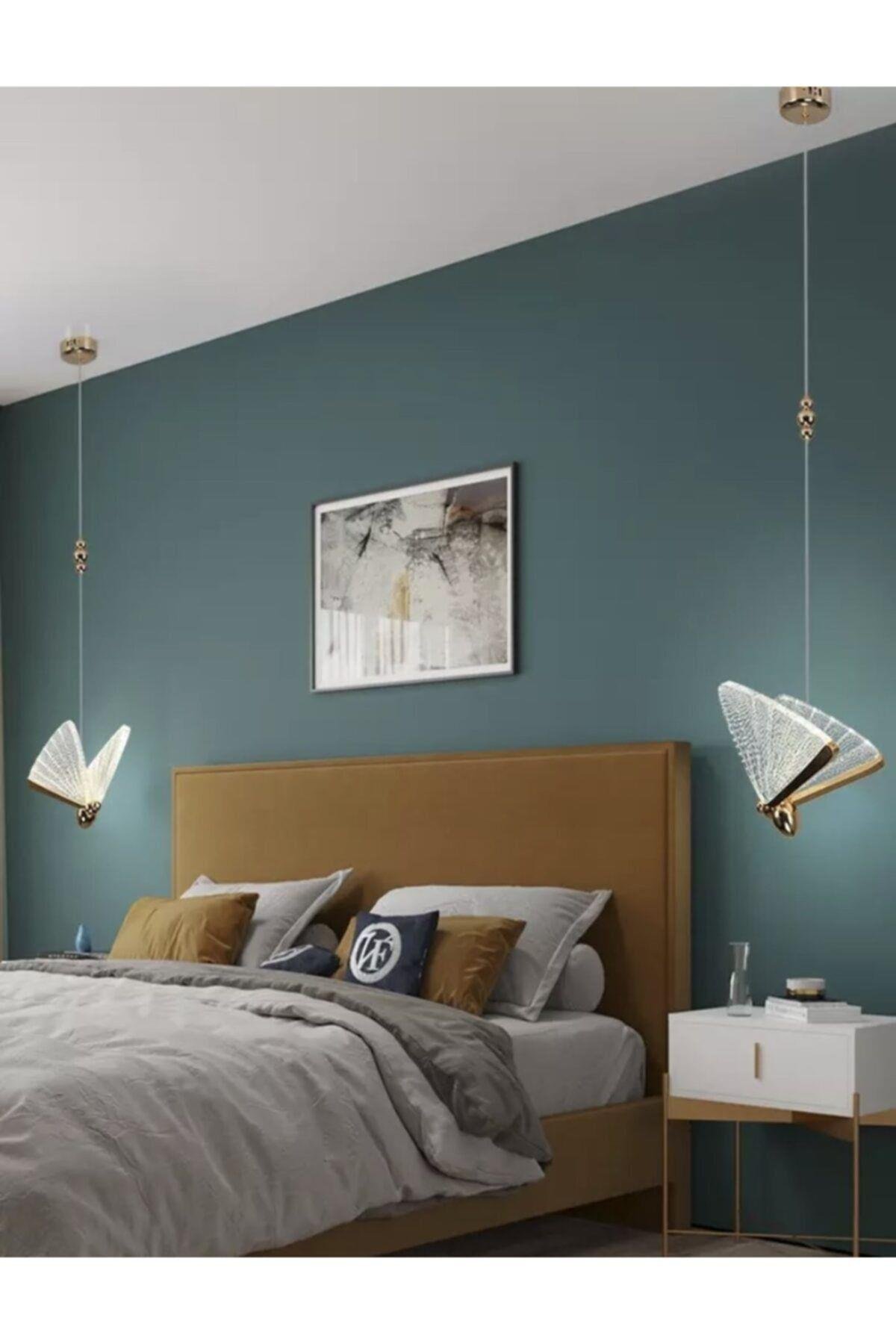 Elegance Modern Kelebek Tasarım Tekli Sarkıt Led Avize 2 Adet Set Fiyat Harika Görsel