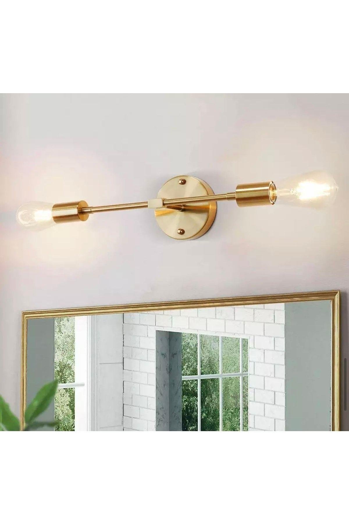 Eskitme Gold Sarı Modern Duvar Aplik Şık Görsellik Katar