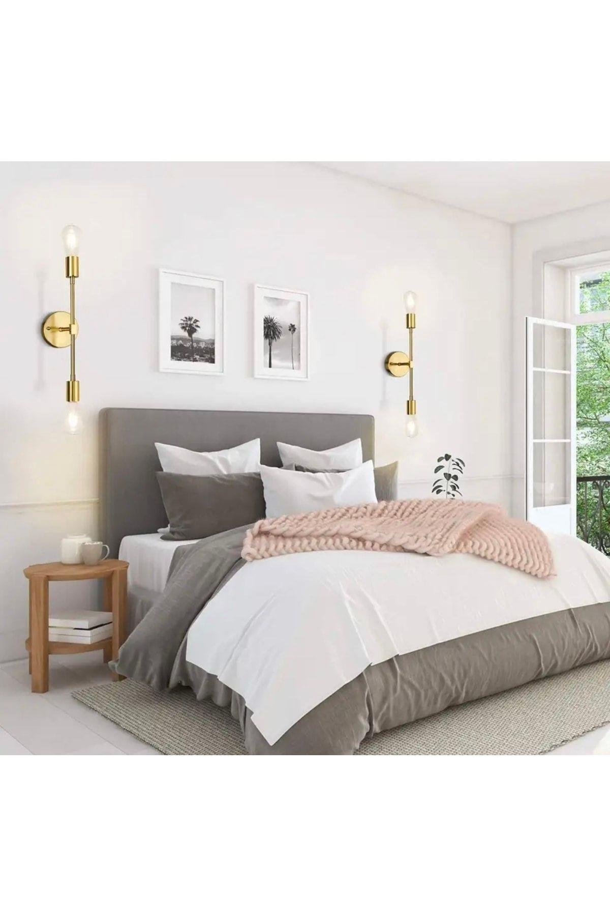 Eskitme Gold Sarı Modern Duvar Aplik Şık Görsellik Katar