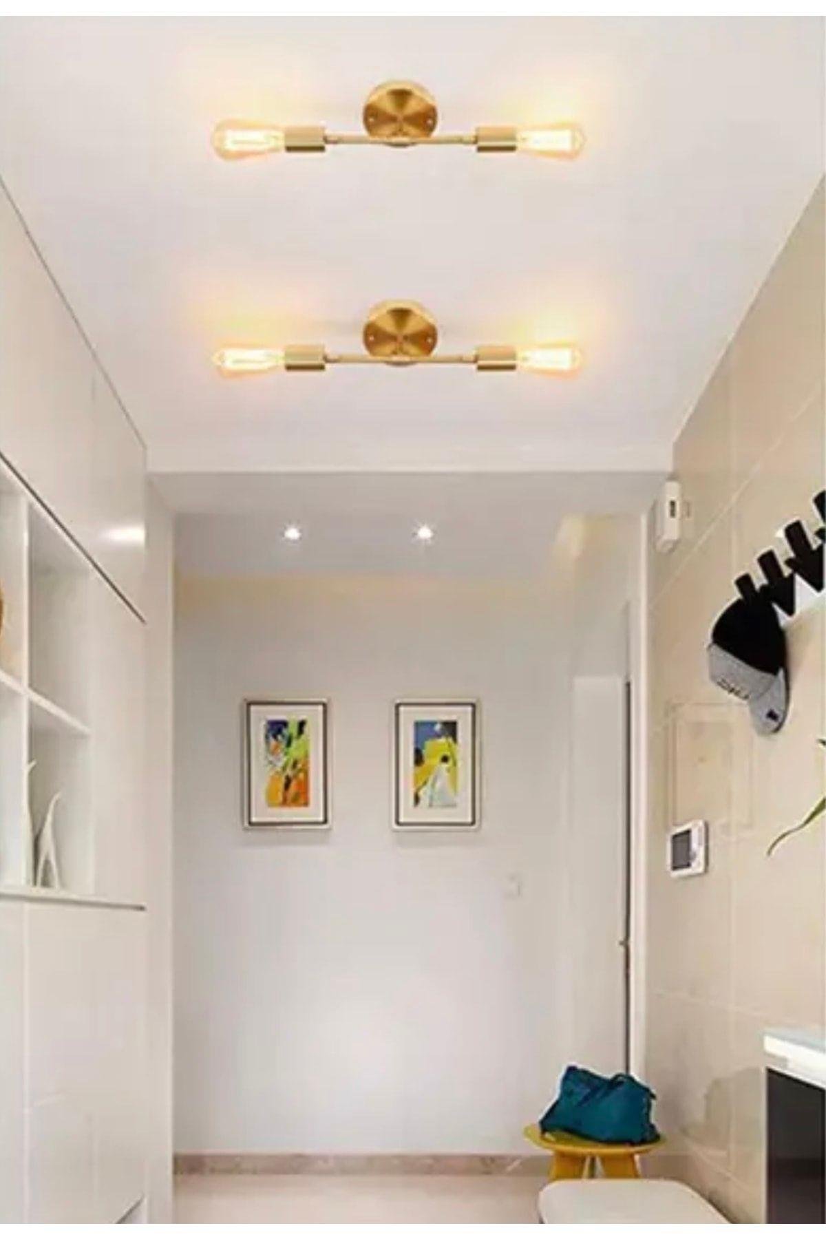 Eskitme Gold Sarı Modern Duvar Aplik Şık Görsellik Katar