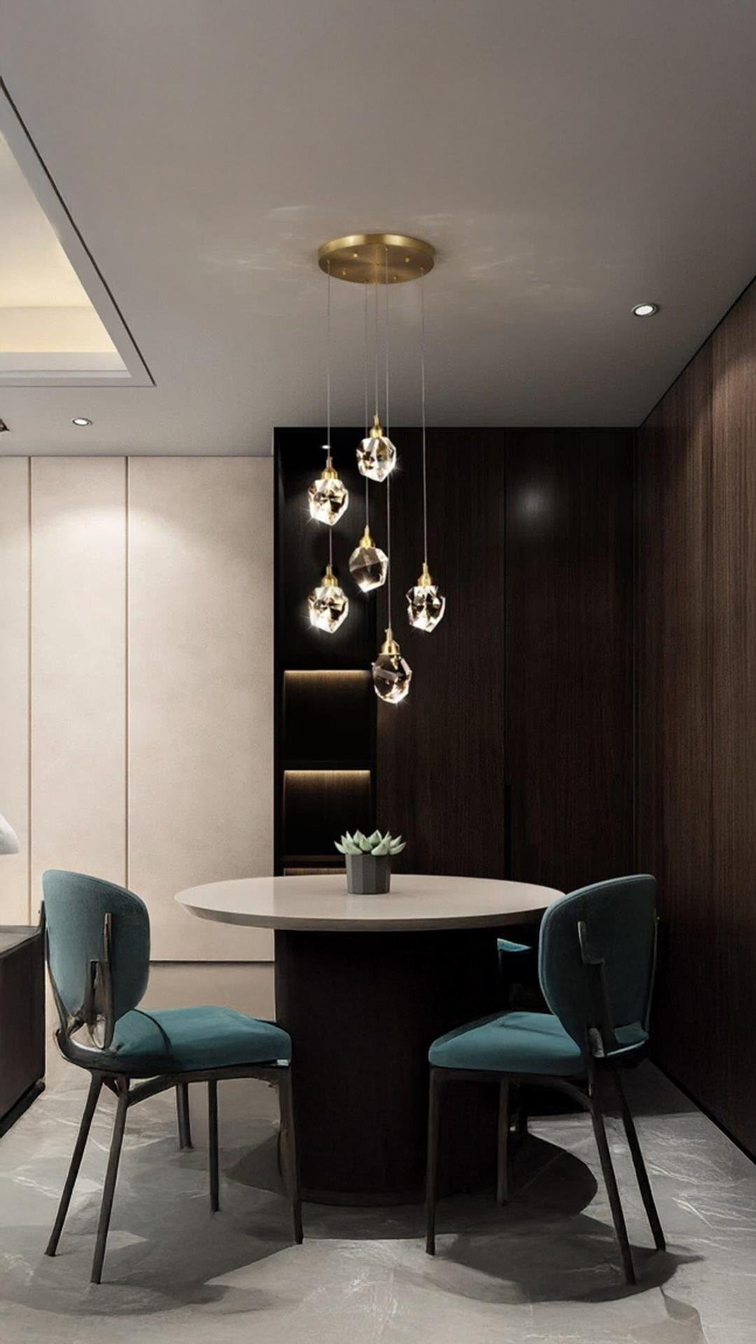 Gold Sarı Gün Işığı A+ Luxury Modern Kristalize Cam Sarkıt Altılı Power Led Avize