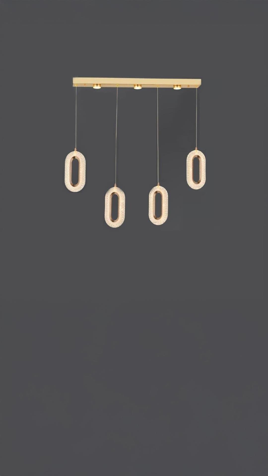 Kademeli 3 Renk Luxury Crystal Led Avize 4'lü Sıralı Gold Sarı Concept Ürün Ledli Avize