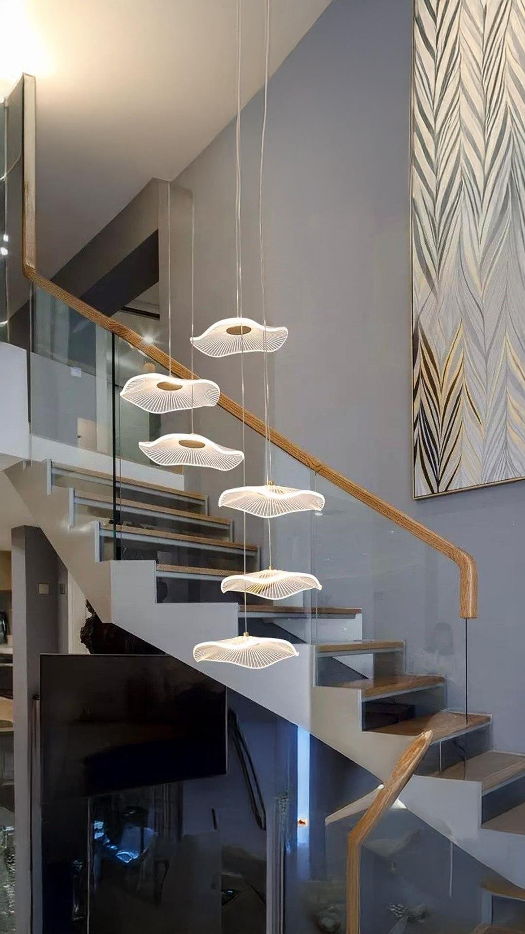 Luxury Exclusive Altılı Yuvarlak Sarkıt Led Avize Jellyfish Gold Sarı 6'lı Ledli Avize