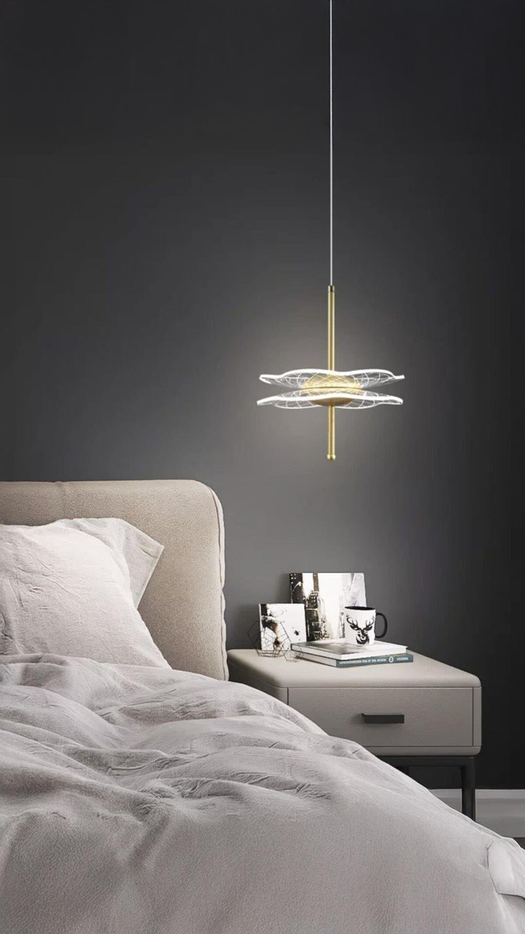 Luxury Exclusive Sarkıt Led Avize Jellyfish Gold Sarı Ledli Avize Kademeli 3 Renk