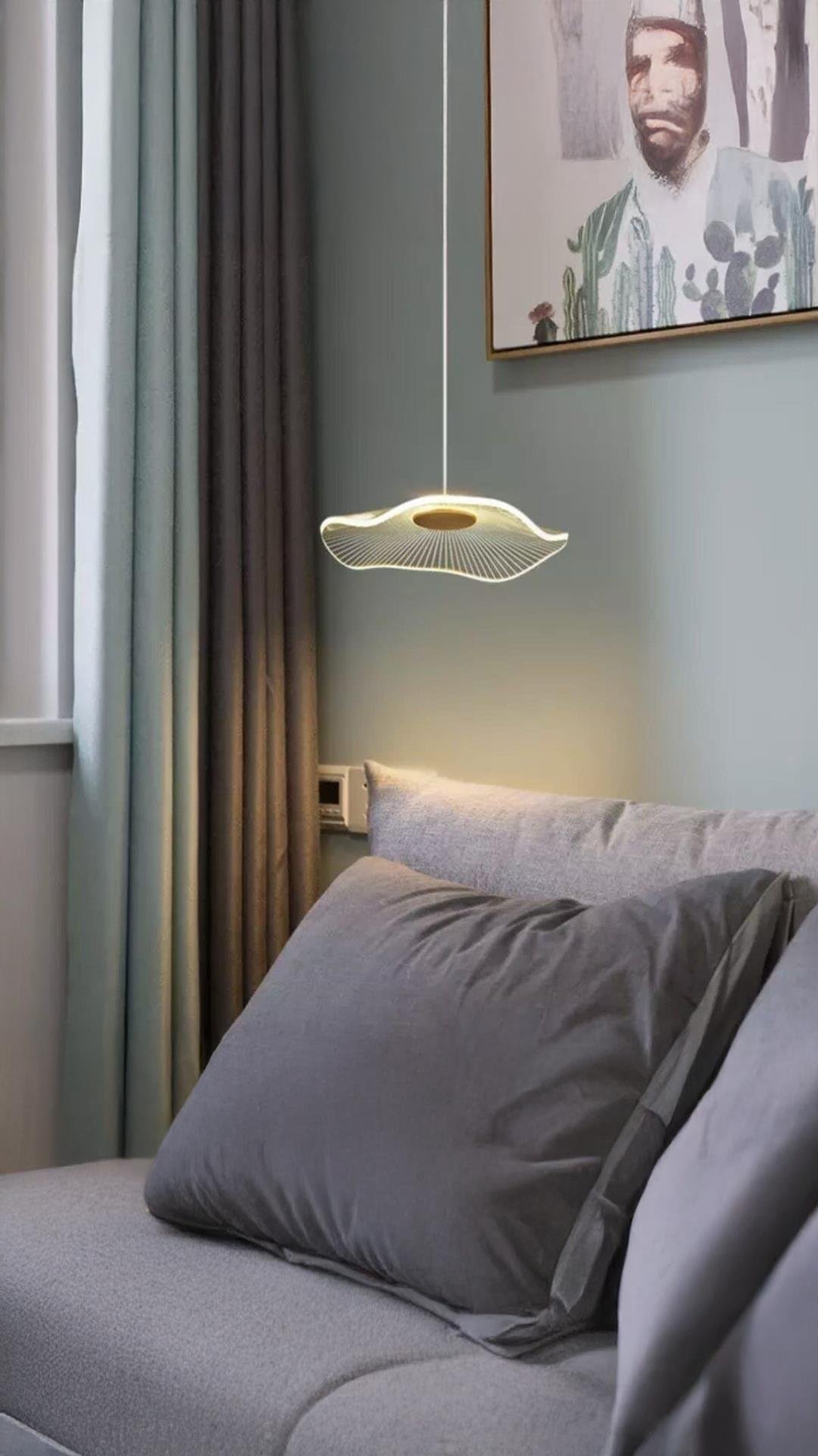 Luxury Exclusive Tekli Sarkıt Led Avize Jellyfish Gold Sarı Ledli Avize