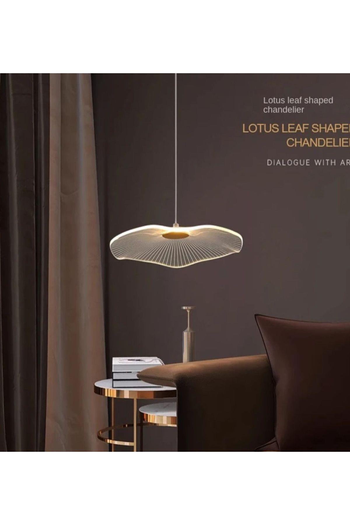 Luxury Exclusive Tekli Sarkıt Led Avize Jellyfish Gold Sarı Ledli Avize 18 Cm Çap