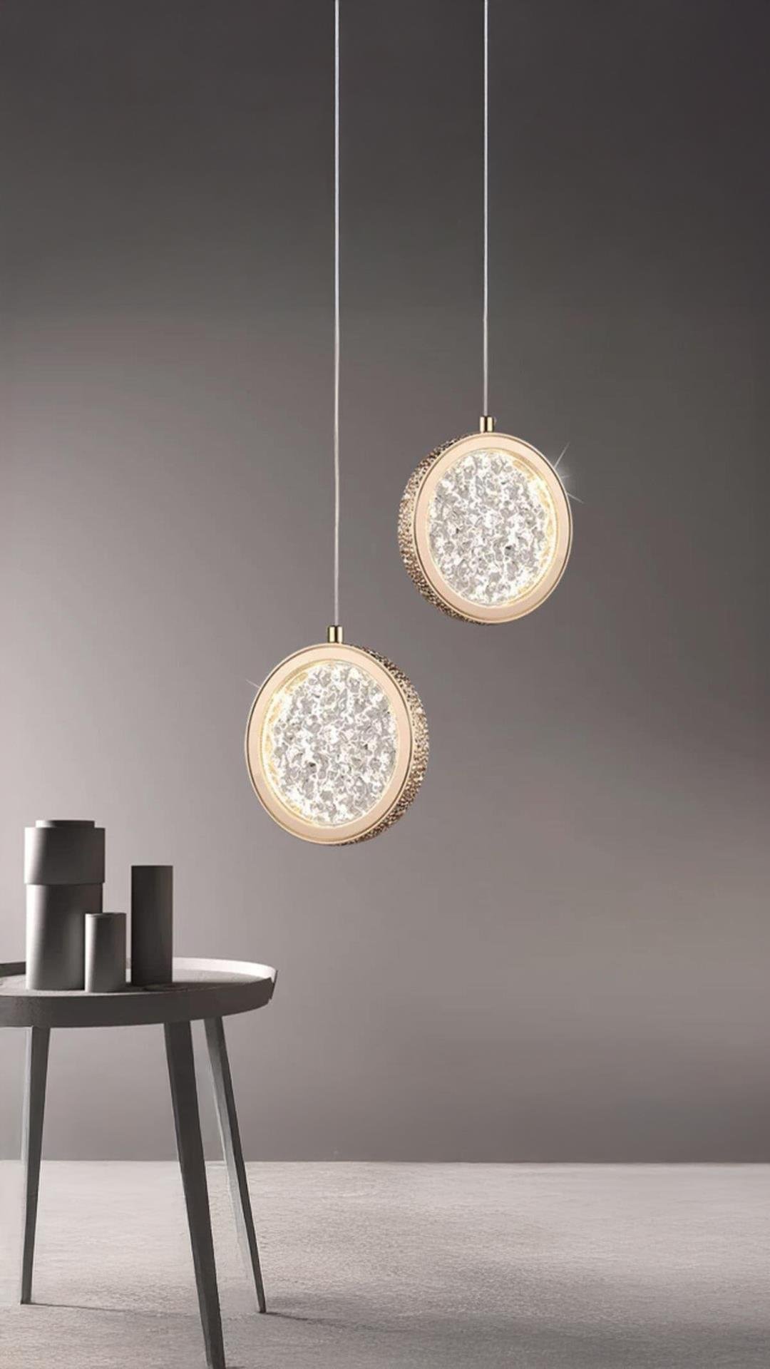 Luxury Exclusive Tekli Sarkıt Led Avize Gold Sarı Ledli Avize