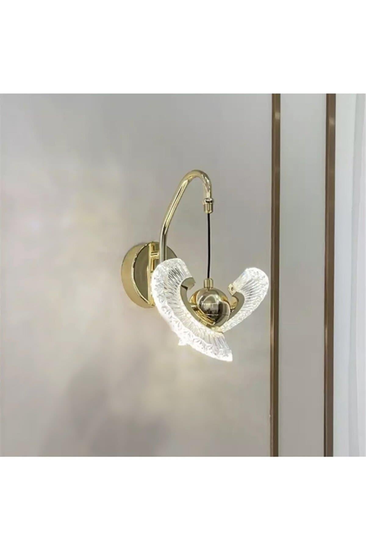 Luxury Modern Crystal Sarkıt Led Aplik Gold Sarı
