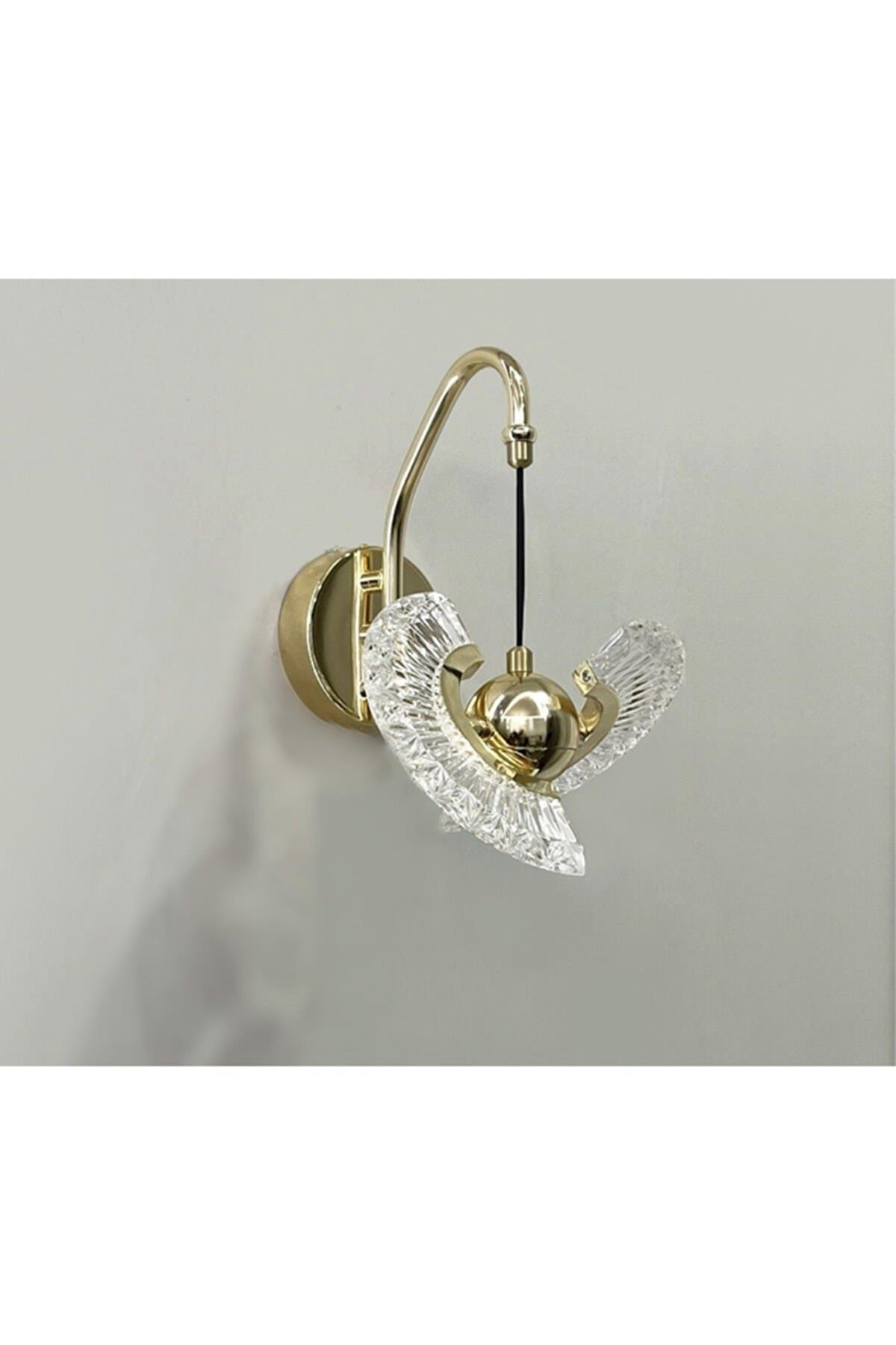 Luxury Modern Crystal Sarkıt Led Aplik Gold Sarı