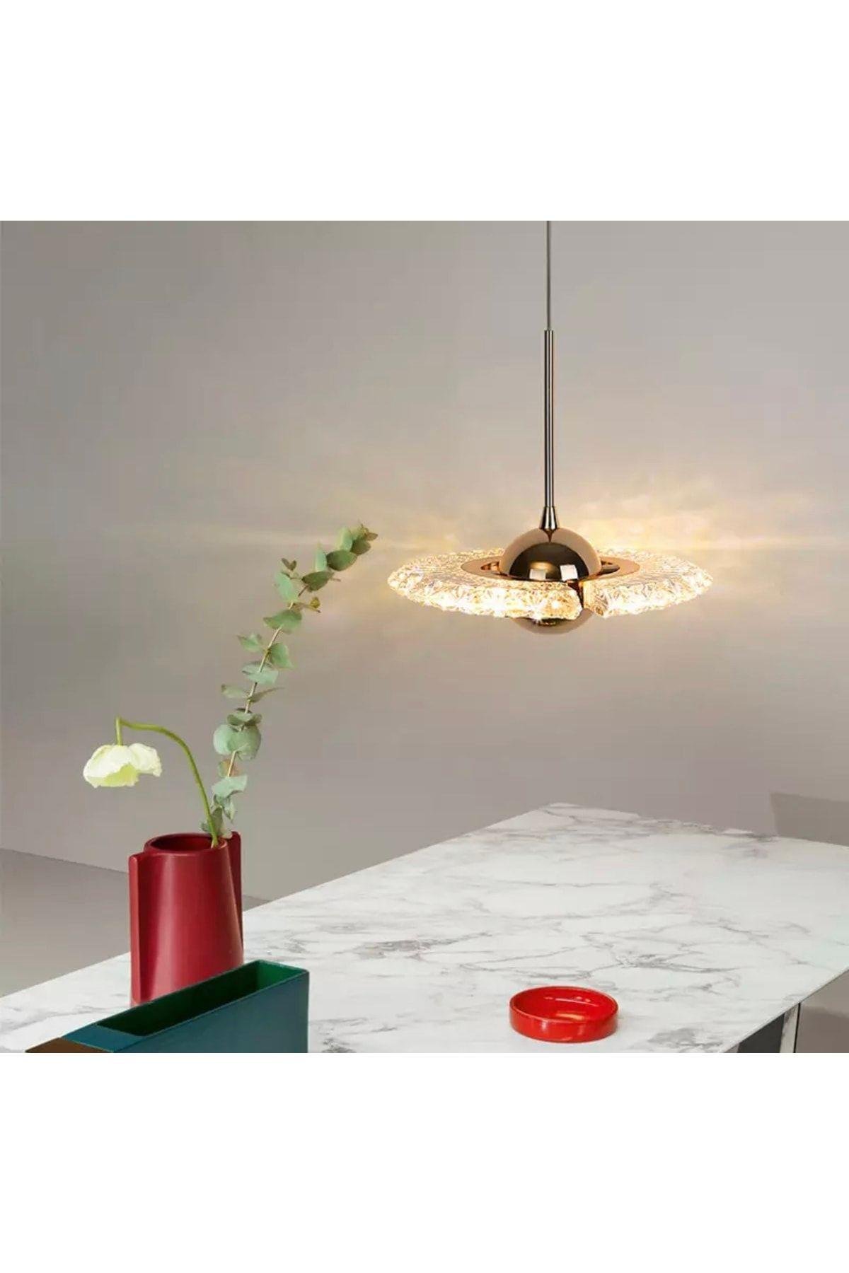 Luxury Modern Crystal Sarkıt Led Avize Gold Sarı