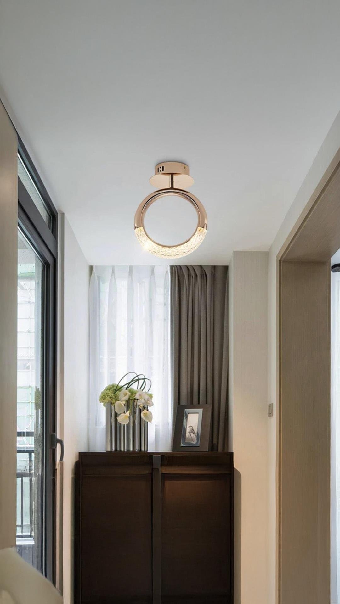Luxury Modern Ledli Avize Plafonyer Ring Led Avize Gold Sarı