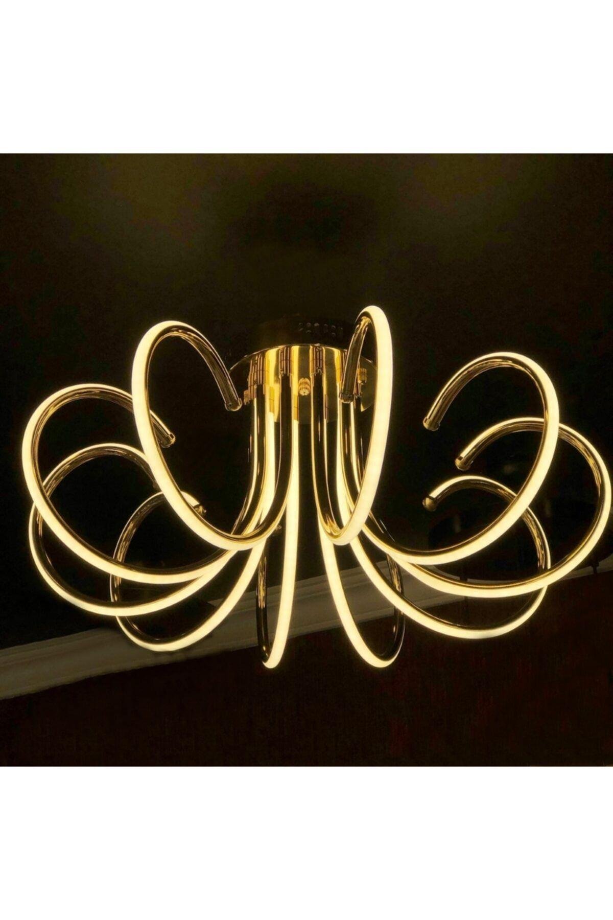 Luxury Modern Plafonyer Led Avize Concept Ürün Krom Gün Işığı 10 Kollu