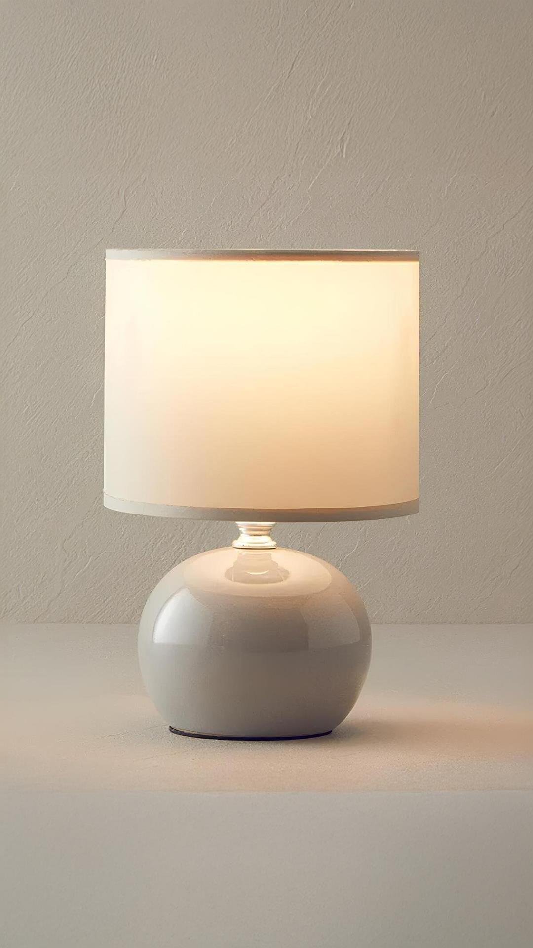 Maria Modern Tasarım Abajur Antrasit Gri Krem Şapka