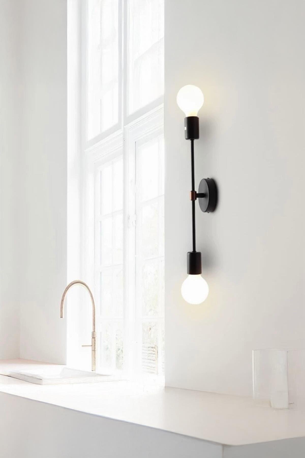 Modern Aplik Ferrera Mat Siyah Şık Görsellik Katar