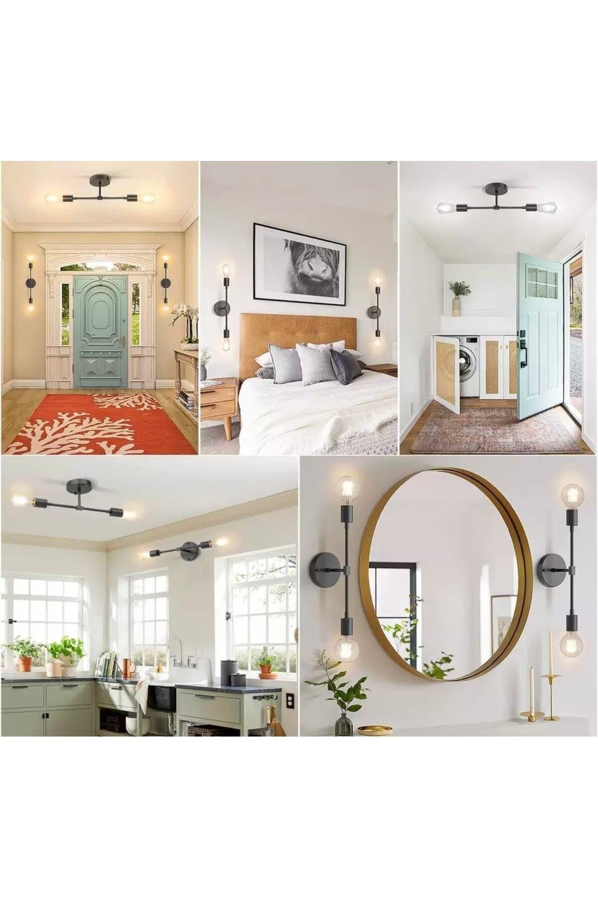 Modern Aplik Ferrera Mat Siyah Şık Görsellik Katar