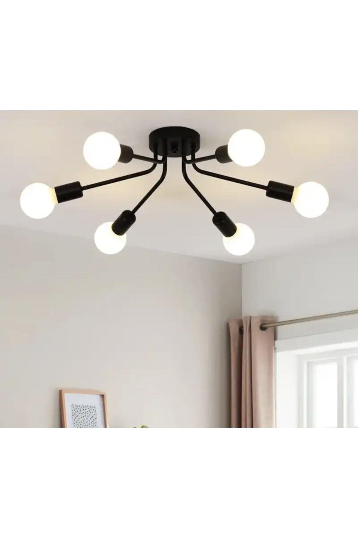 Modern Avize Tavana Sıfır Avize Mat Siyah Tasarım Avize