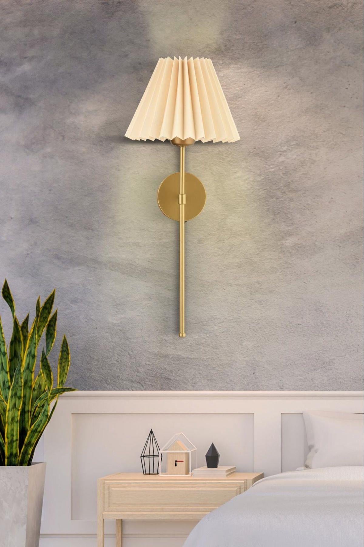 Modern Duvar Aplik Umbrella Pilli Aplik Eskitme Gold Power Ledli Gövde Umbrella Abajurlu