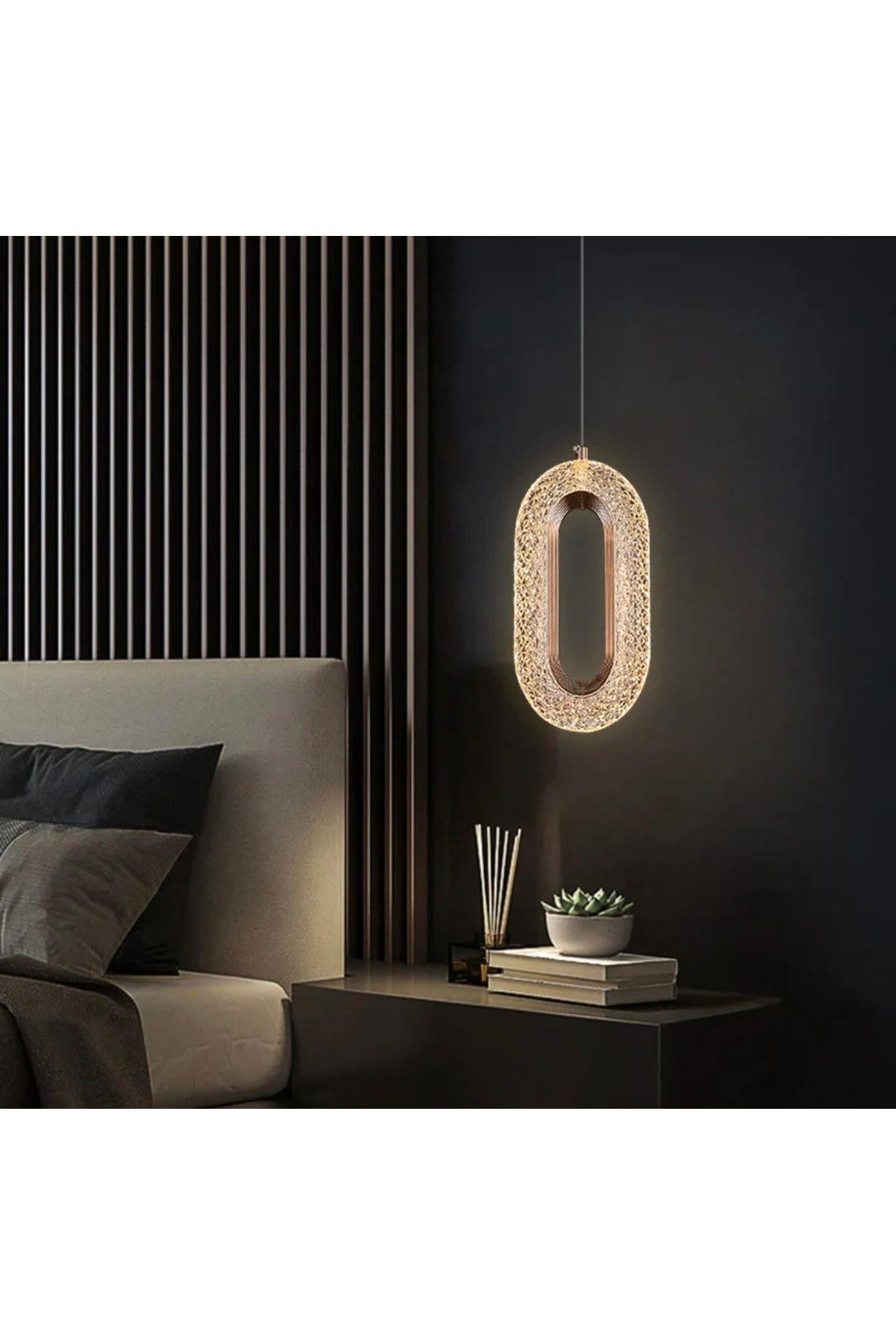 Modern Elegance Luxury Crystal Tekli Sarkıt Led Avize Gold Sarı Kademeli 3 Renk