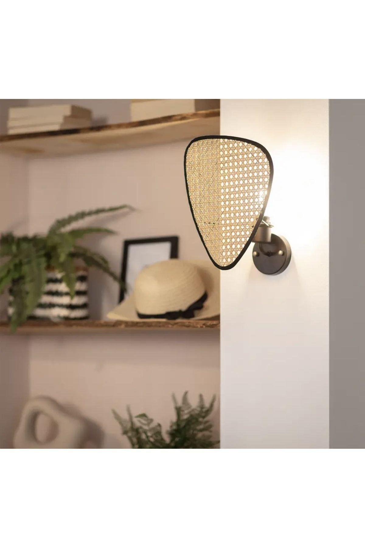 Modern Hasır Kablosuz Tak Çalıştır Ledli Pilli Aplik Hazeran Hasır Aplik