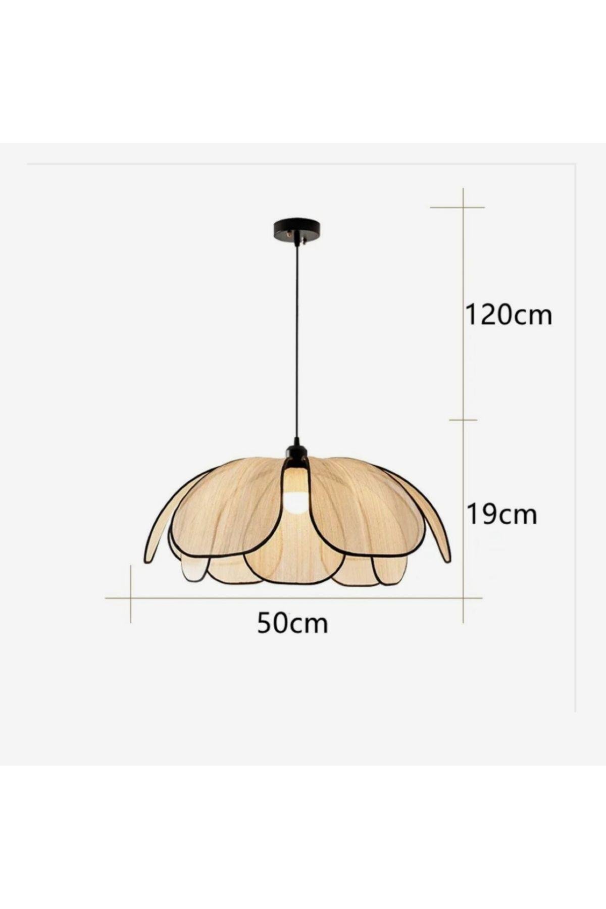 Modern İskandinav Blume Çiçek Sarkıt Avize Açık Krem Boheme Salon Oturma Odası Mutfak Avizesi