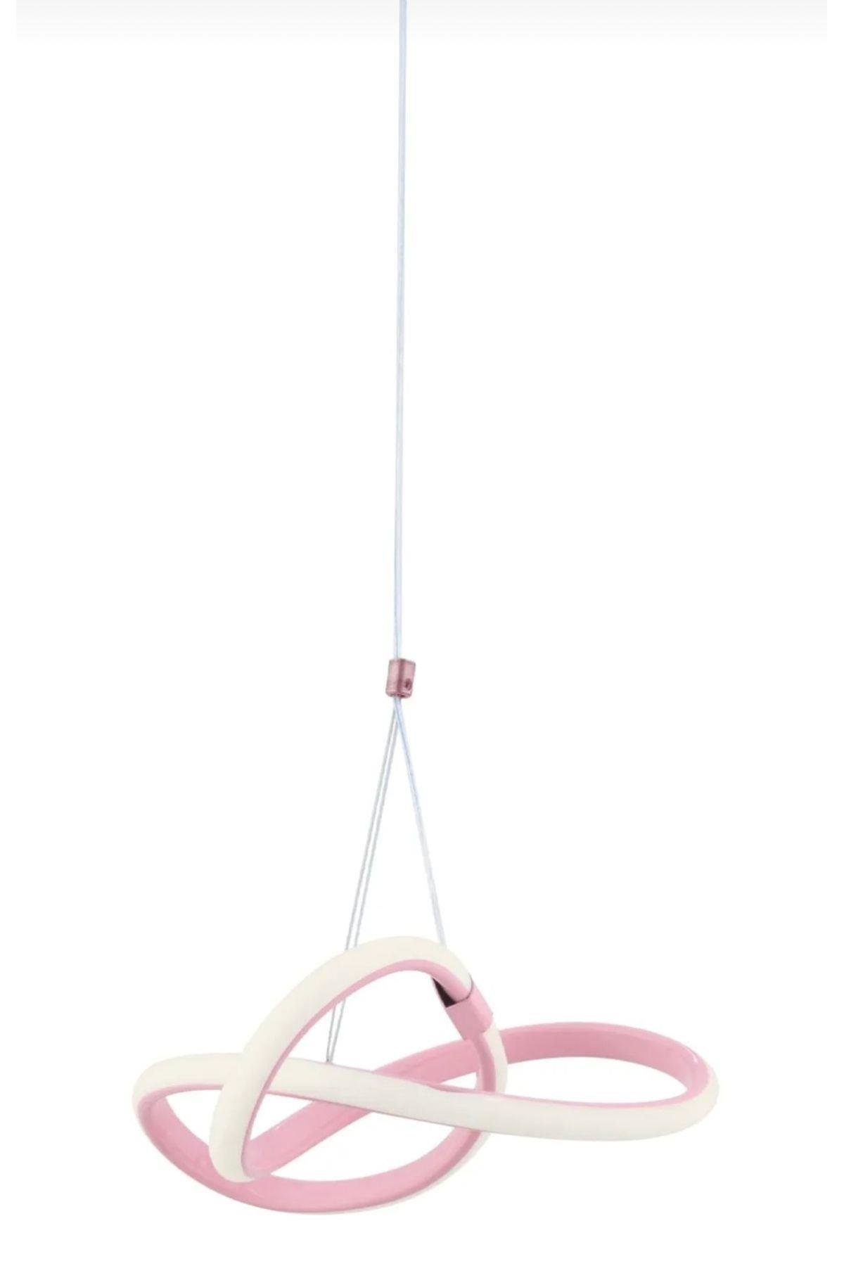 Modern Led Avize Pembe Avize Çocuk Odası Avize Power Led 6500K Buz Beyazı