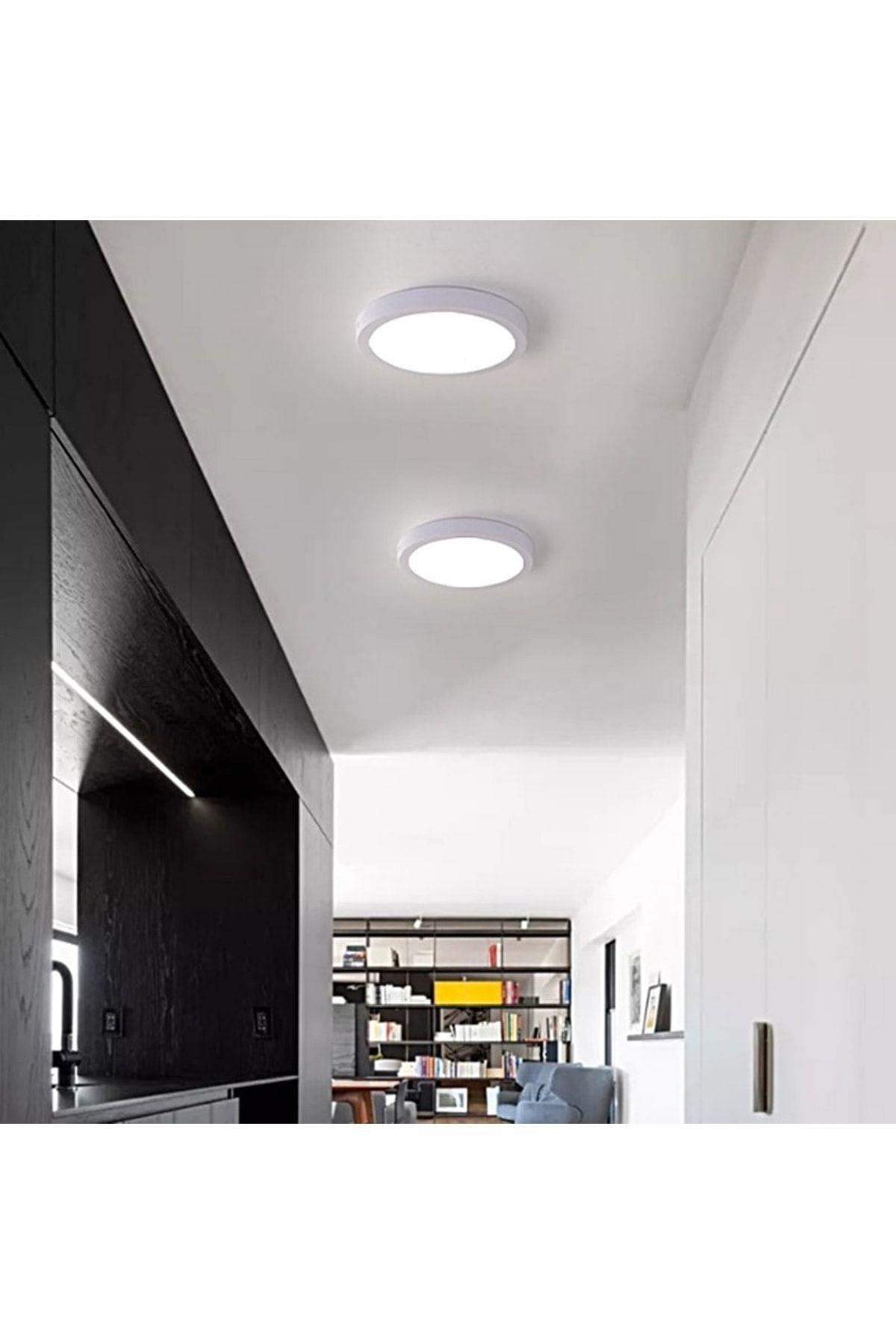 Modern Led Avize Tavana Sıfır Ledli Avize Plafonyer Led Avize Panel 6500k Buz Beyazı 18watt