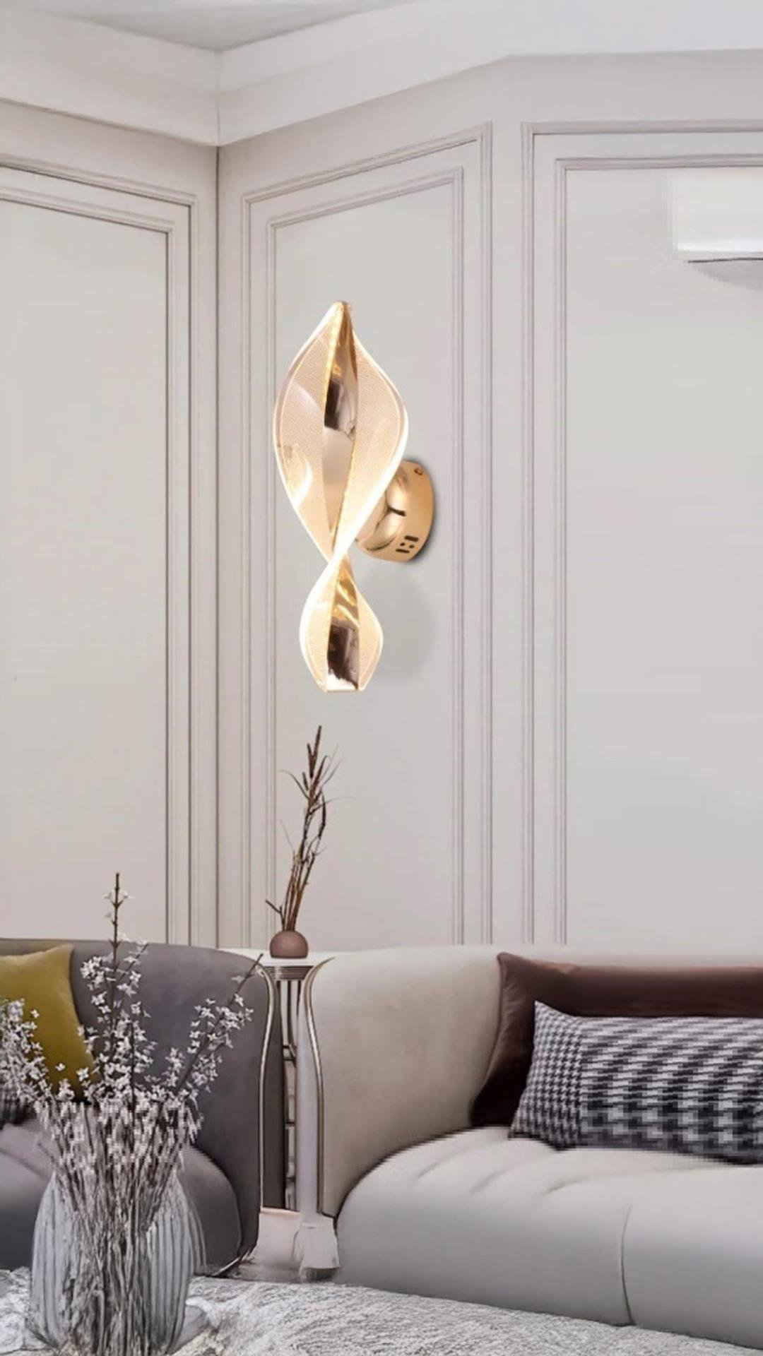 Modern Ledli Aplik Tasarım Gold Sarı Gün Işığı Duvar Aplik