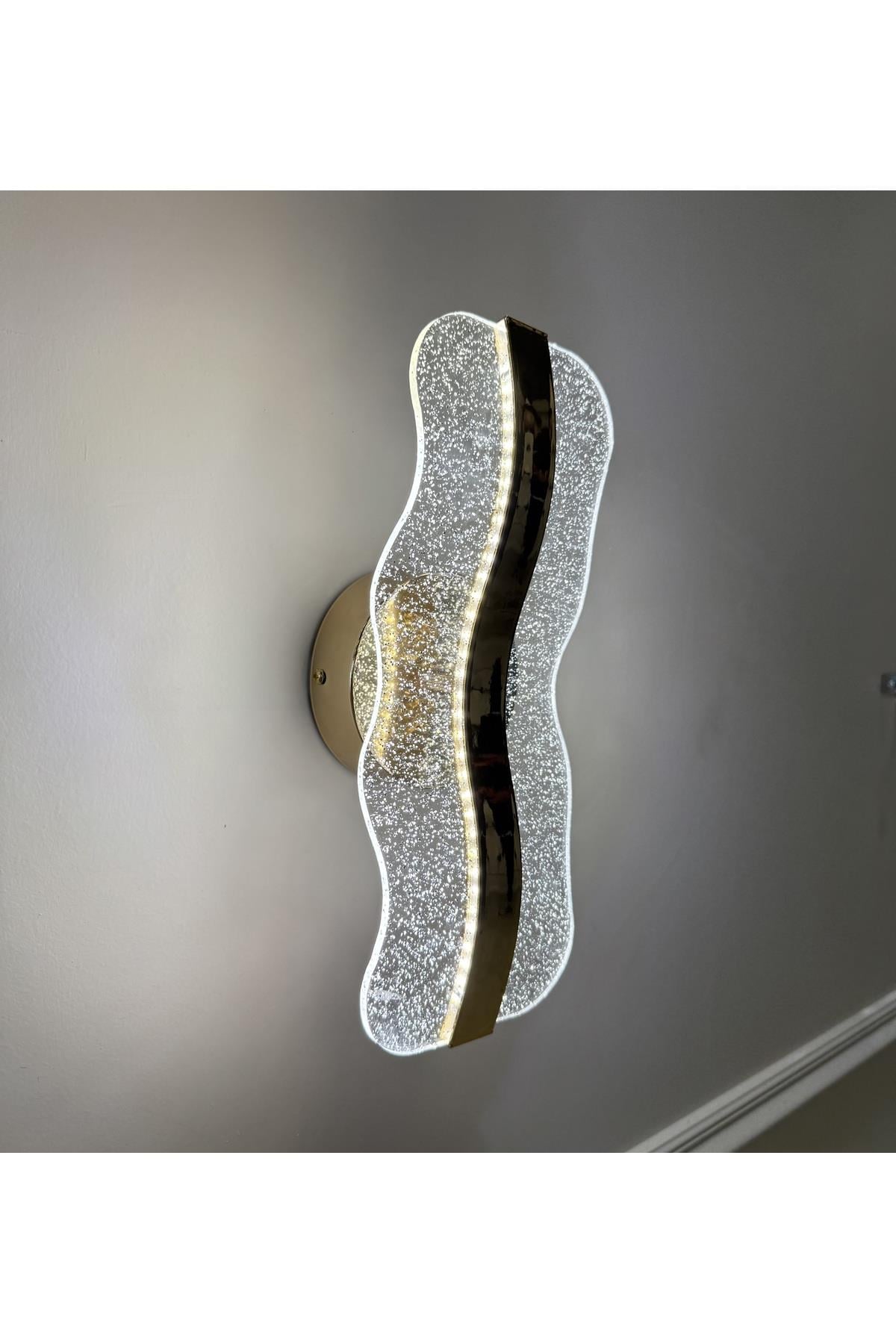 Modern Luxury King Ledli Aplik Elektrikli Gold Sarı Gün Işığı