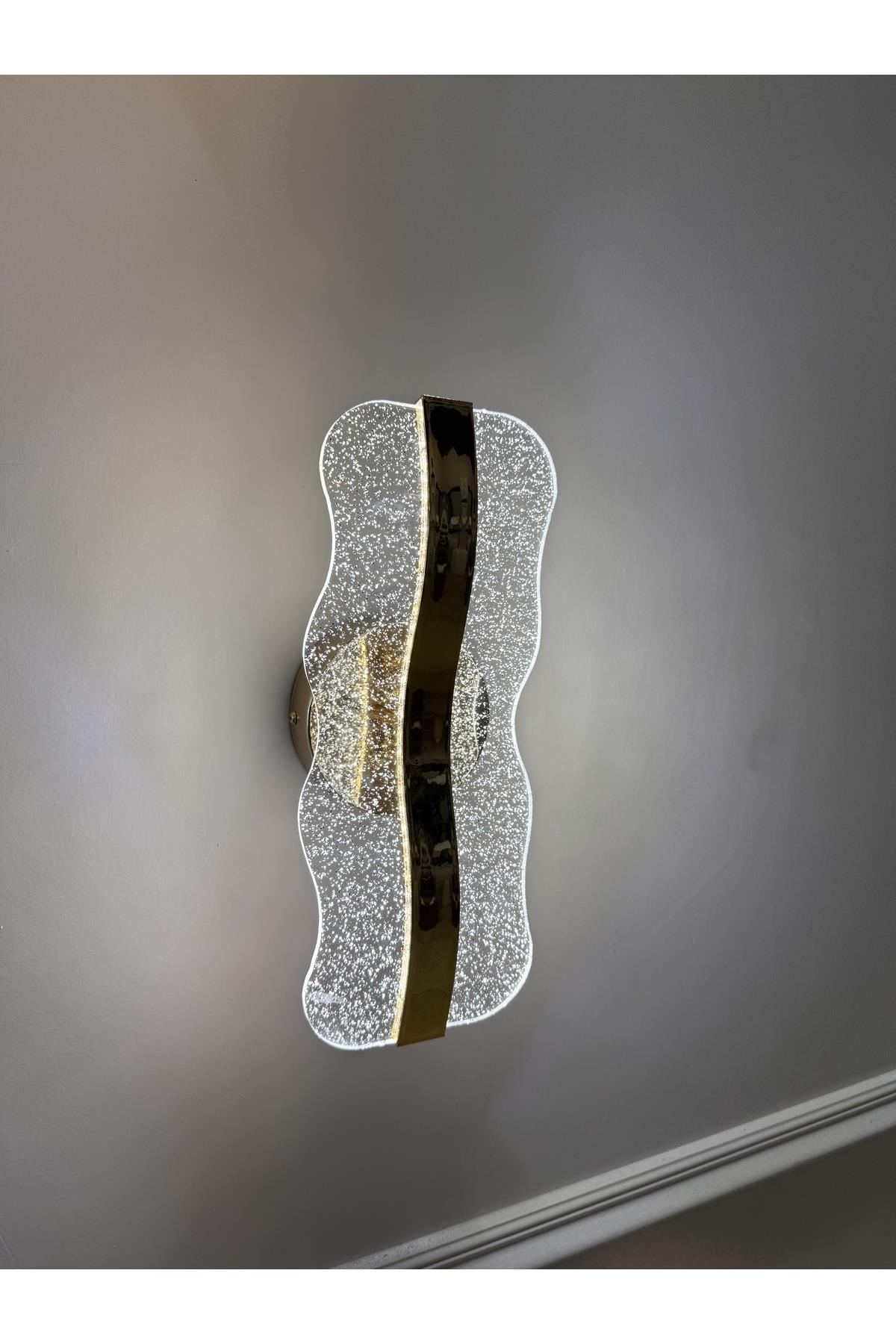 Modern Luxury King Ledli Aplik Elektrikli Gold Sarı Gün Işığı