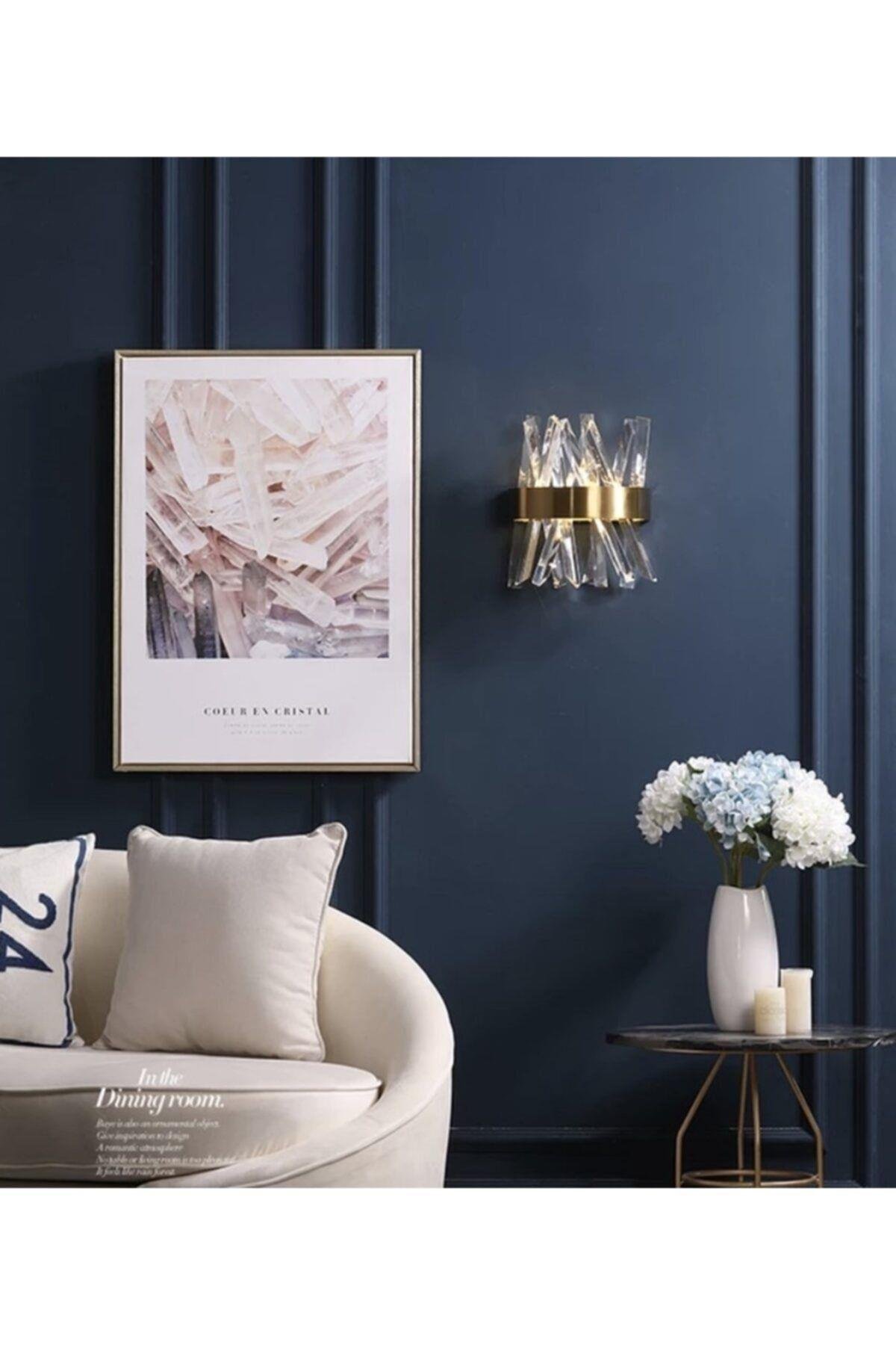 Modern Luxury Kristal Taşlı Ledli Aplik Gold Eskitme Concept Ürün Eskitme