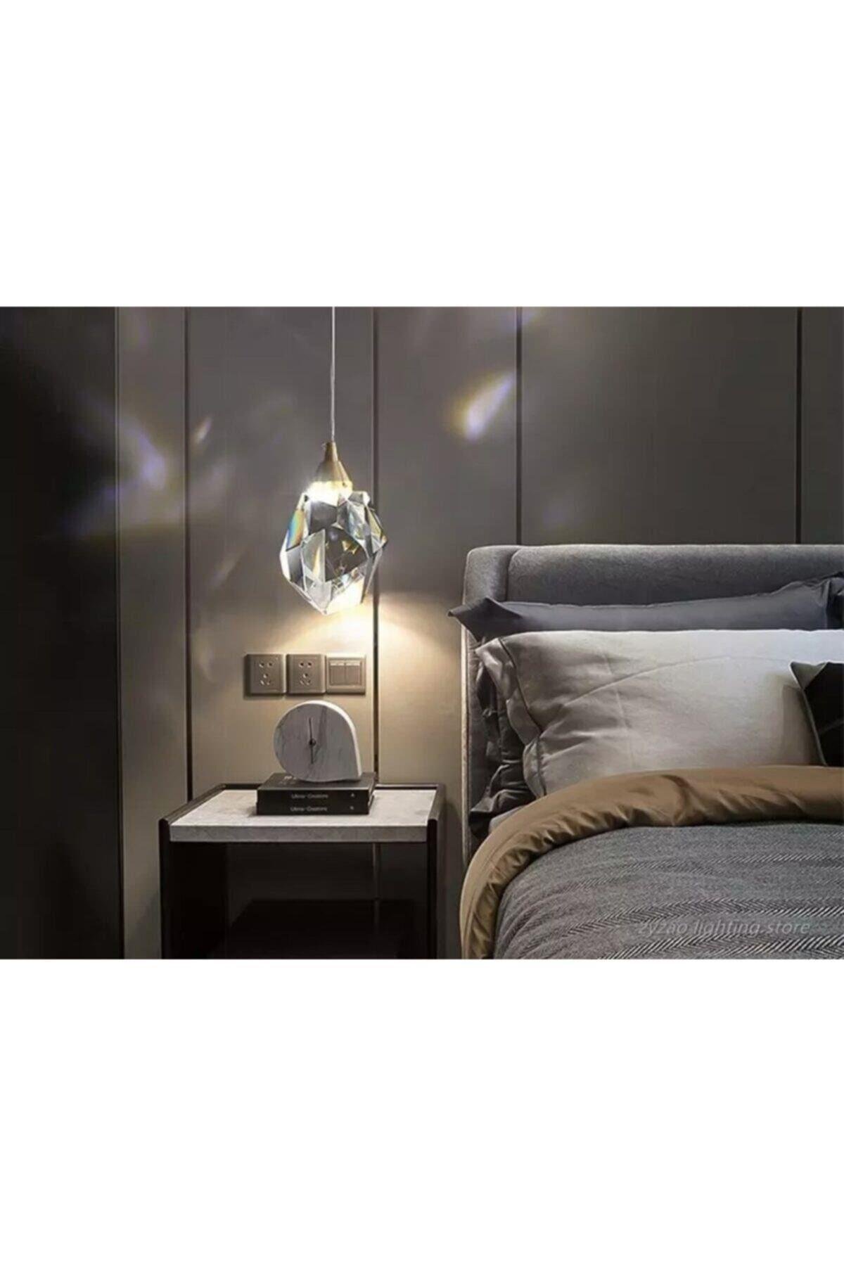 Modern Luxury Kristalize Camlı Led Aplik Gold Sarı Concept Ürün Gün Işığı