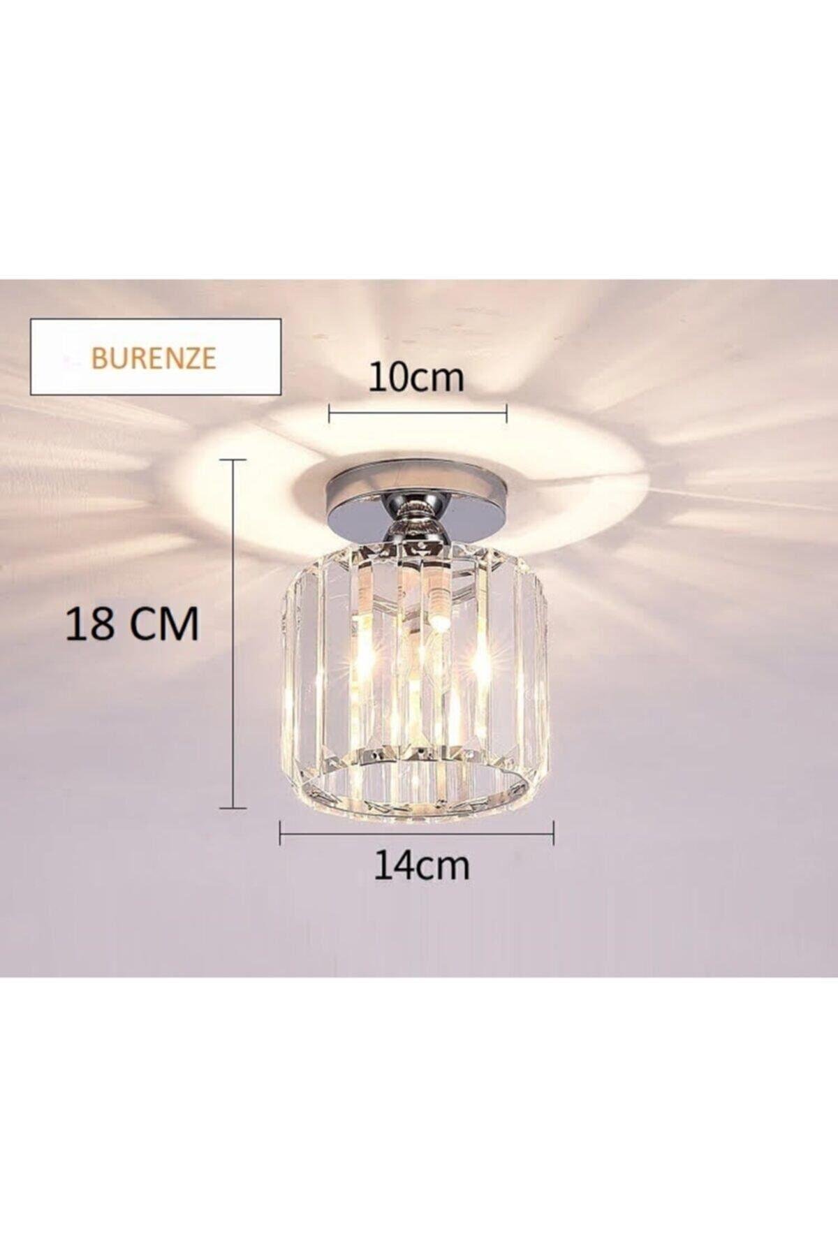 Modern Luxury Plafonyer Tavan Kristal Taşlı Avize Krom Hol Antre Avize Büyük Boy
