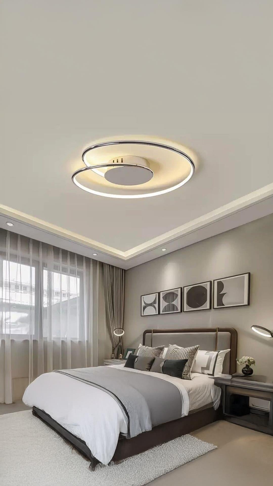 Modern Luxury Plafonyer Tavan Led Avize Krom Büyük Boy Ledli Avize