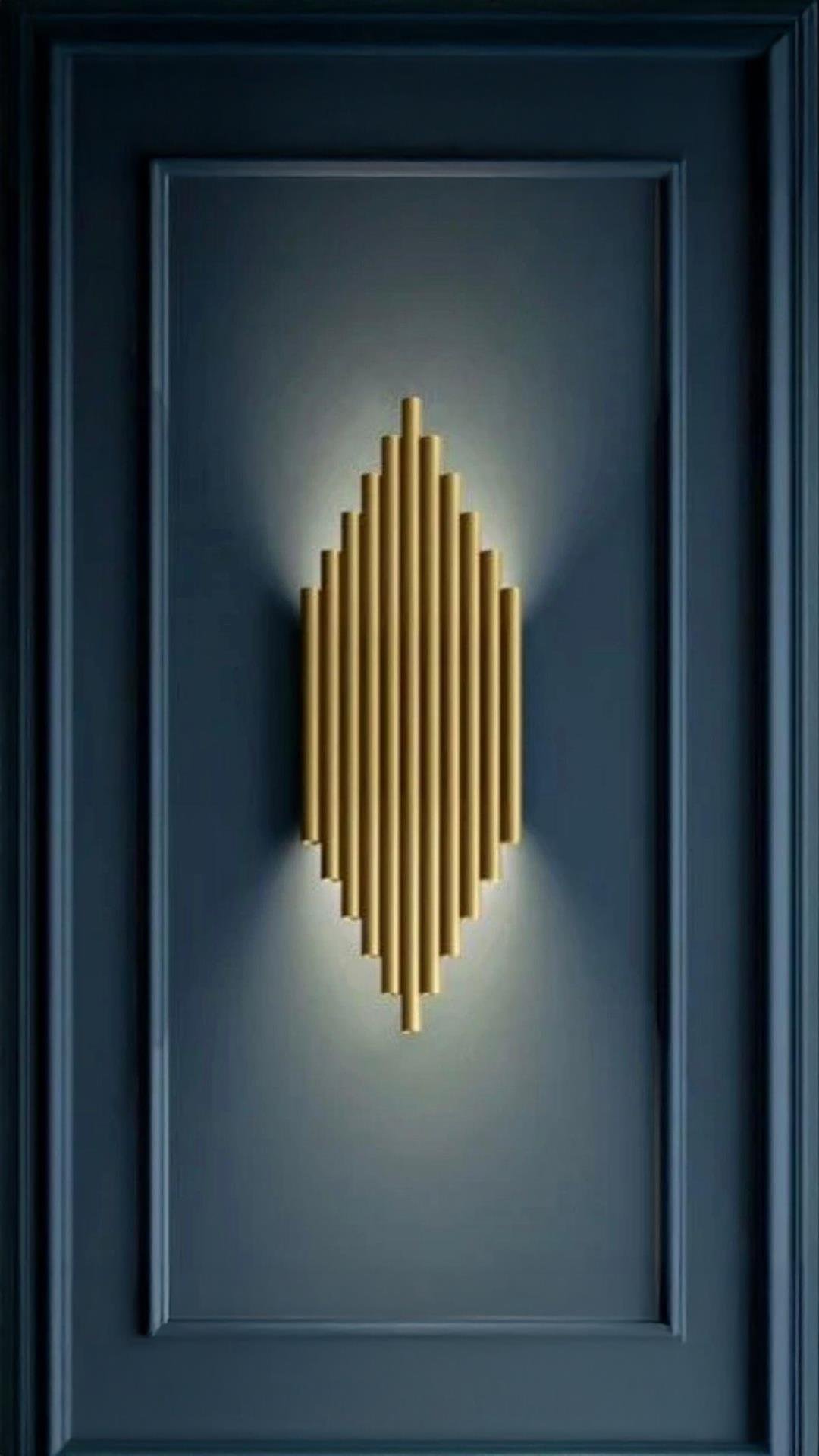 Modern Luxury Tak Çalıştır Aç Kapa Butonlu Pilli Aplik Eskitme Gold Sarı Pilli Duvar Aplik