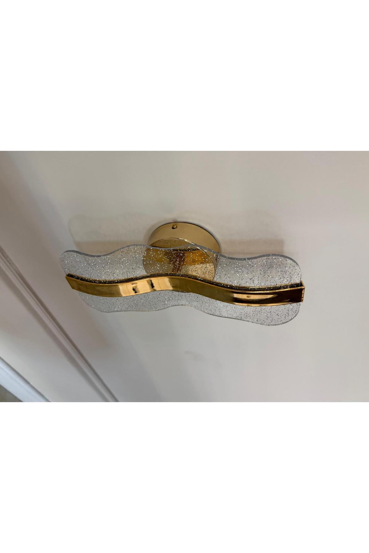 Modern Luxury Tasarım Mosso Mare Tavan Led Avize Gold Sarı 30 CM Çap 4000K Gün Işığı Ledli Avize