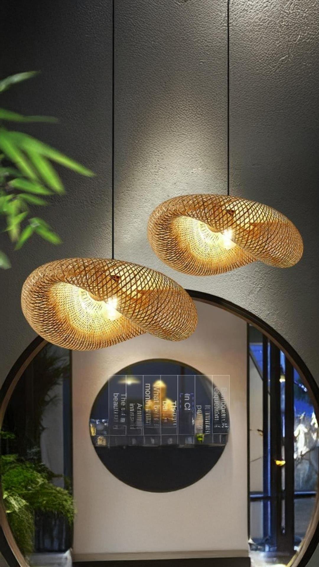 Modern Nordic Tasarım Bamboo Avize Iskandinav Hasır Avize 1.sınıf Kalite 50 Cm Çap Ferahlık Katar