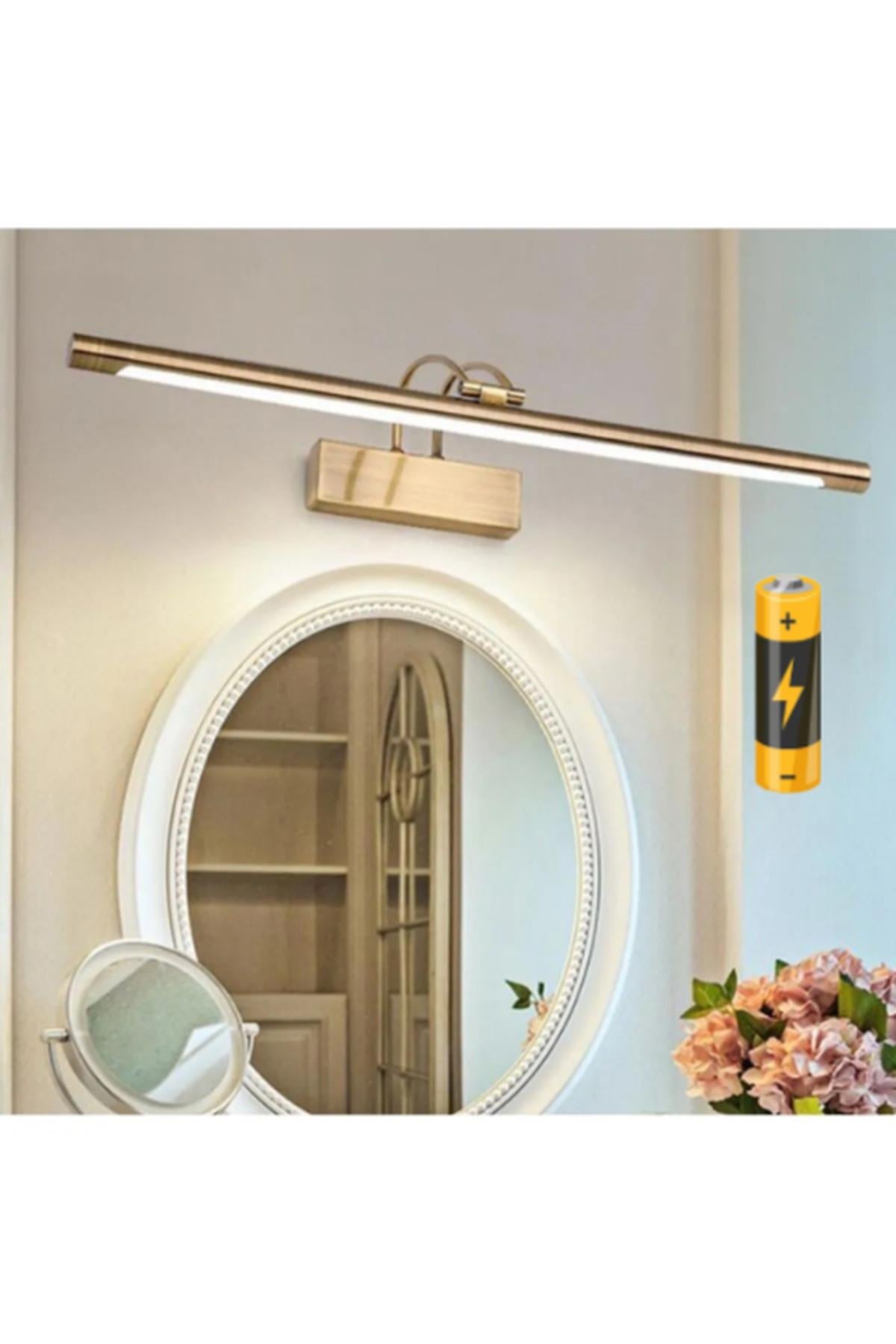 Modern Pilli Aplik Banyo Duvar Ayna Tablo Aydınlatması Flüt Aplik Kuğu Aplik Krom Pil Hediyeli