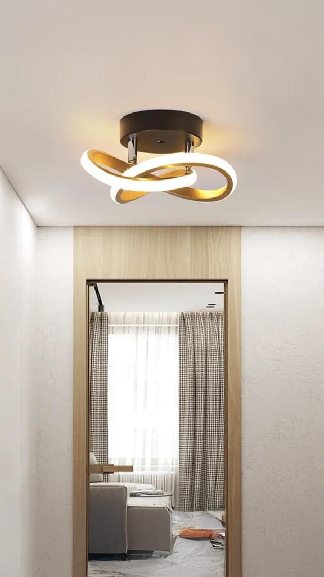 Modern Plafonyer Tavan Led Avize Gold Sarı Ledli Avize