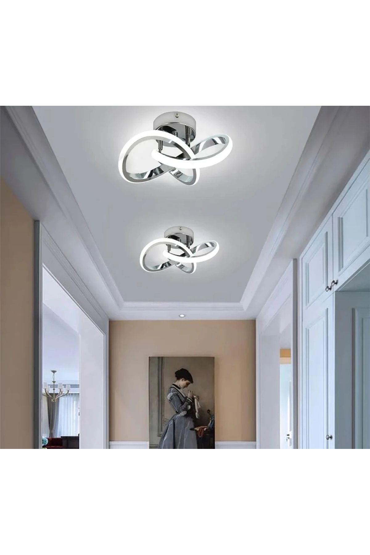 Modern Plafonyer Tavan Salon Mutfak Oturma Odası Avize Led Avize Siyah 2 Adet Set Fiyat