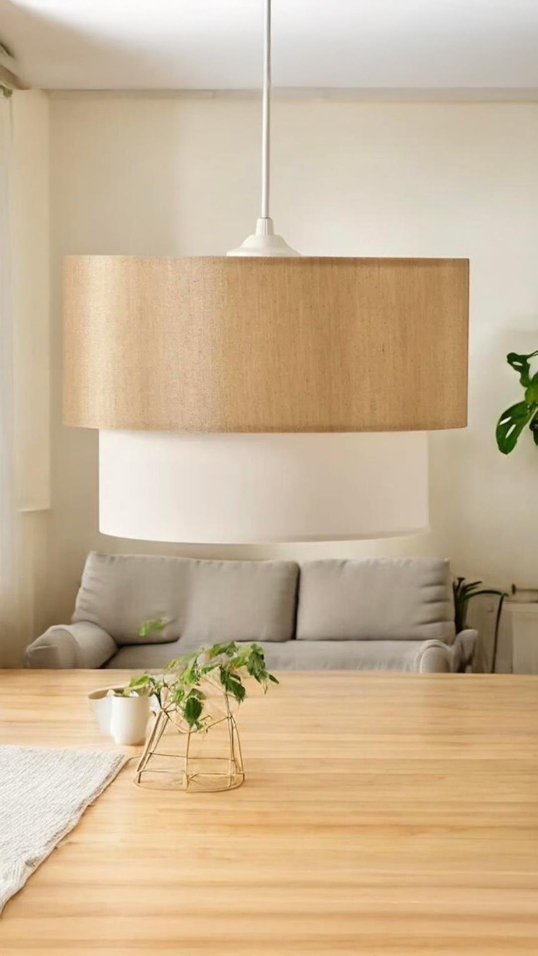 Modern Sarkıt Avize Mon Sir Sarkıt Avize Desert Beige ve Ekru Şık Görsellik Katar