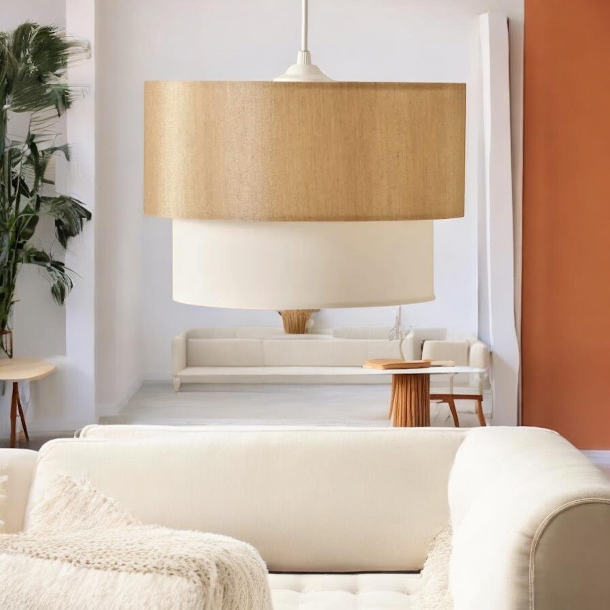 Modern Sarkıt Avize Mon Sir Sarkıt Avize Desert Beige ve Ekru Şık Görsellik Katar