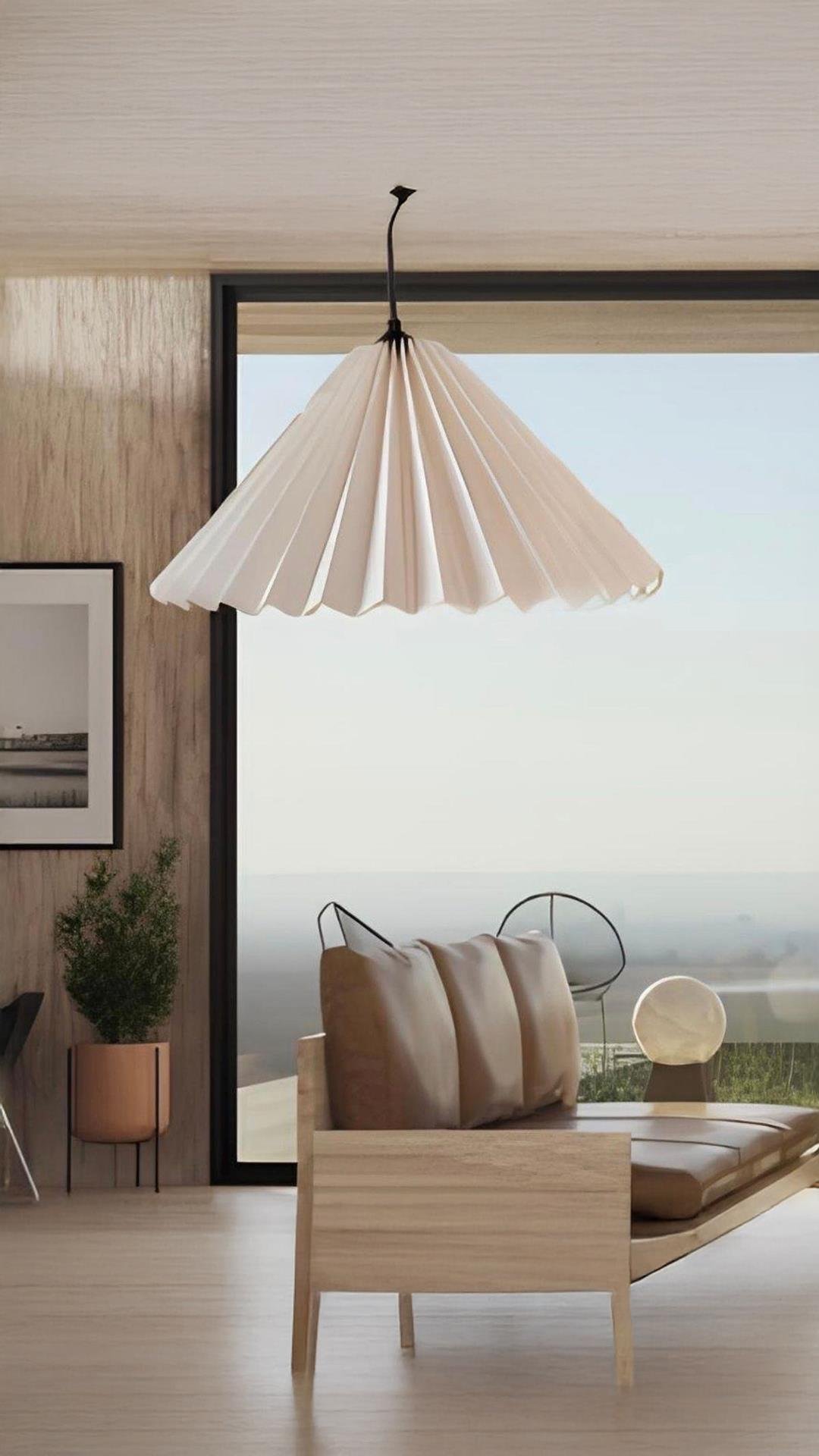 Modern Sarkıt Avize Seashell Avize Krem Renk Şık Görsellik Katar