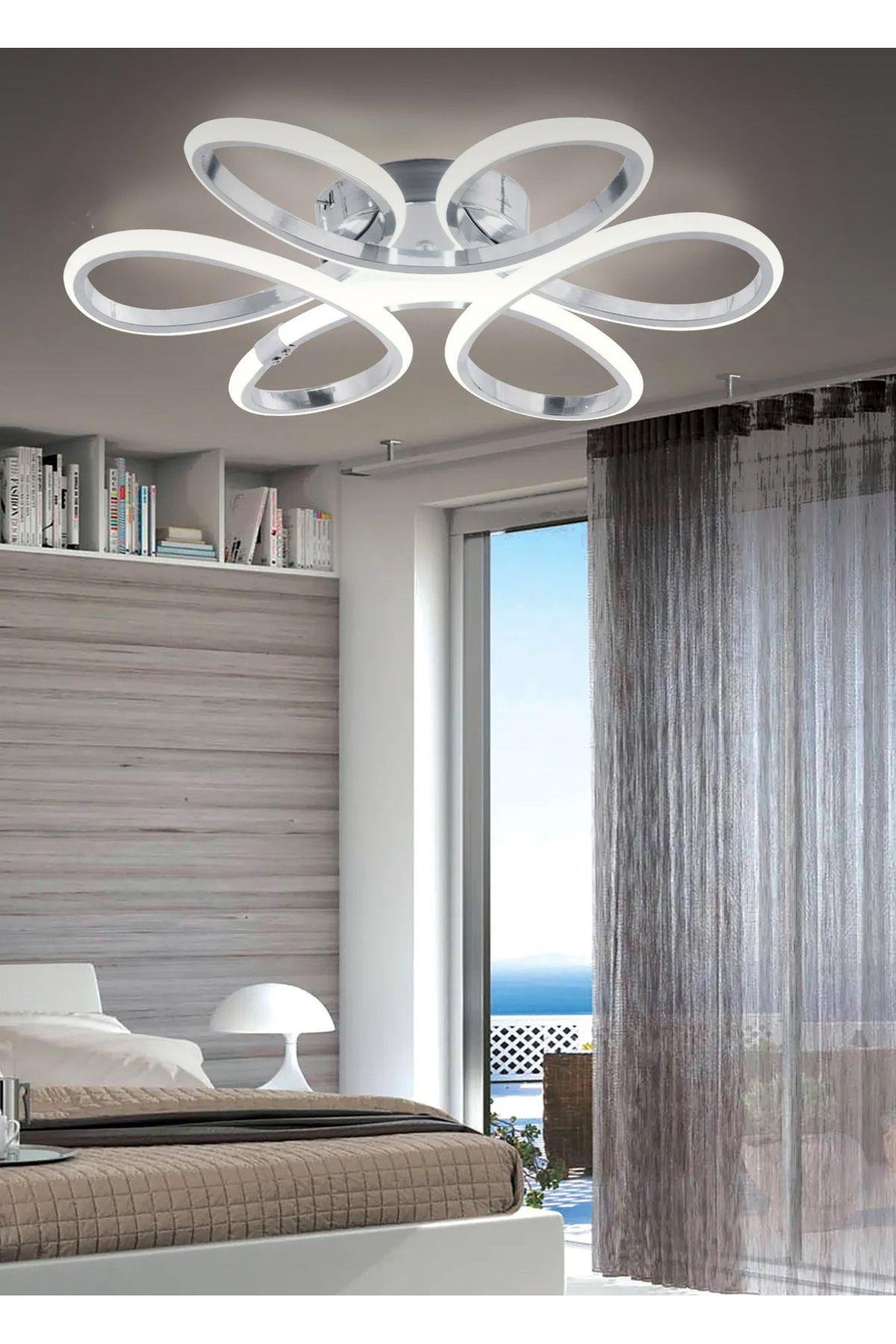 Modern Sarkıt Led Avize Krom Concept Ürün Power Led Avize Krom Gümüş
