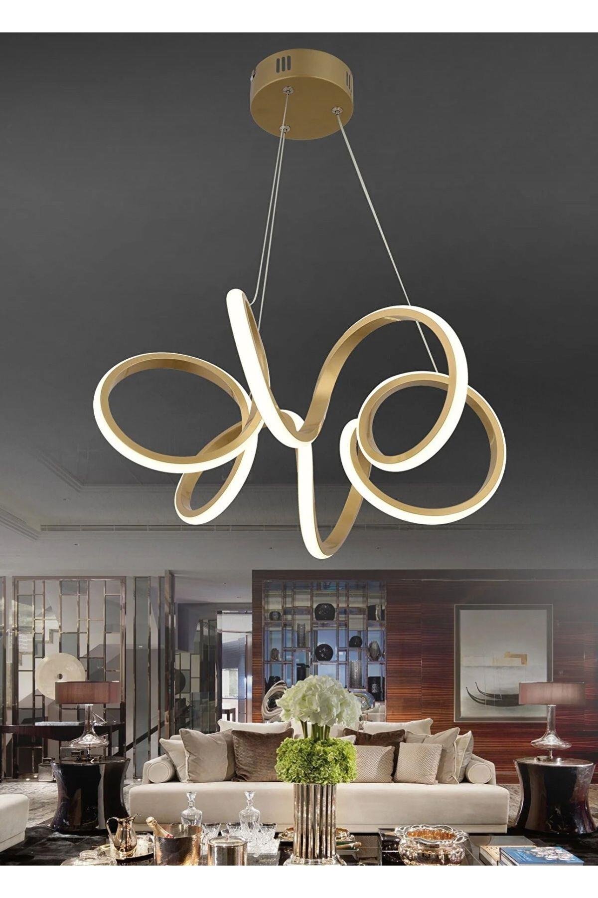 Modern Sarkıt Pagani Led Avize Salon Mutfak Avize Ledli Avize Eskitme Gold Gün Işığı