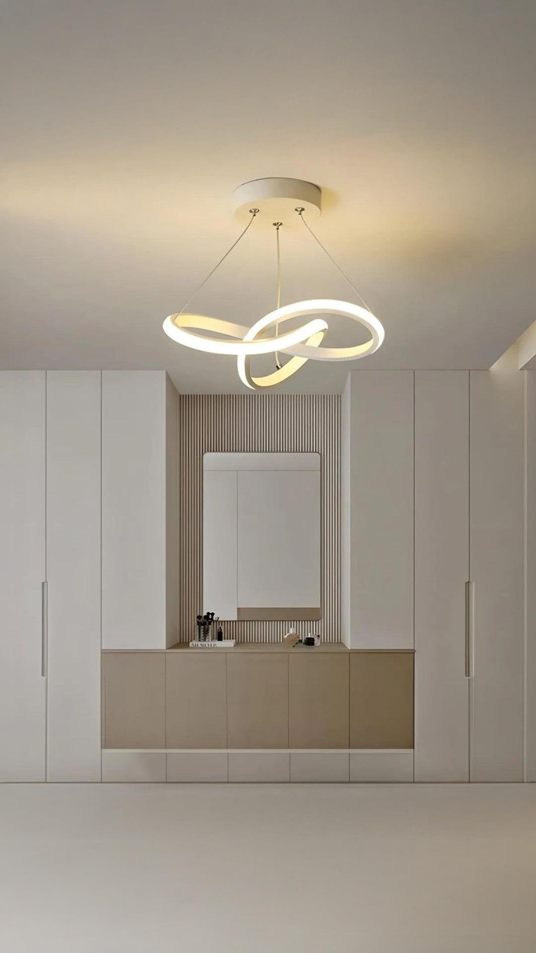Modern Tasarım Bumerang Sarkıt Power Led Avize Hol Antre Mutfak Salon Oturma Odası Avize Beyaz Gövde