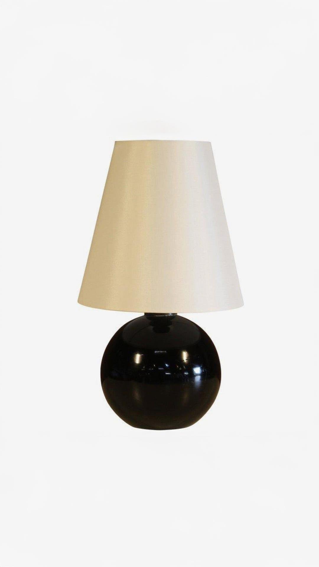 Modern Tasarım Dennis Abajur Siyah Gövde Krem Şapka