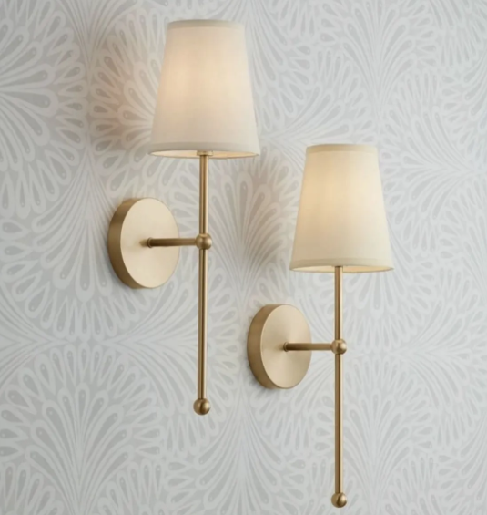 Modern Tasarım Duvar Ledli Pilli Aplik Tak Çalıştır Eskitme Gold Sarı Krem Abajur Gün Işığı Pilli