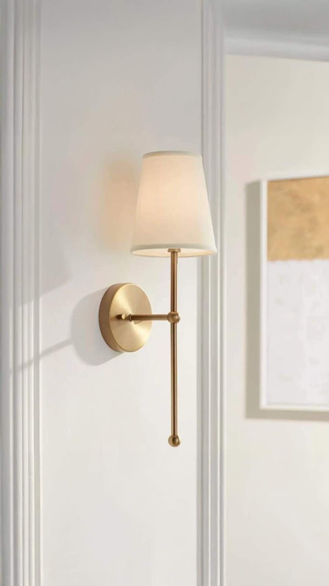 Modern Tasarım Duvar Ledli Pilli Aplik Tak Çalıştır Eskitme Gold Sarı Krem Abajur Gün Işığı Pilli