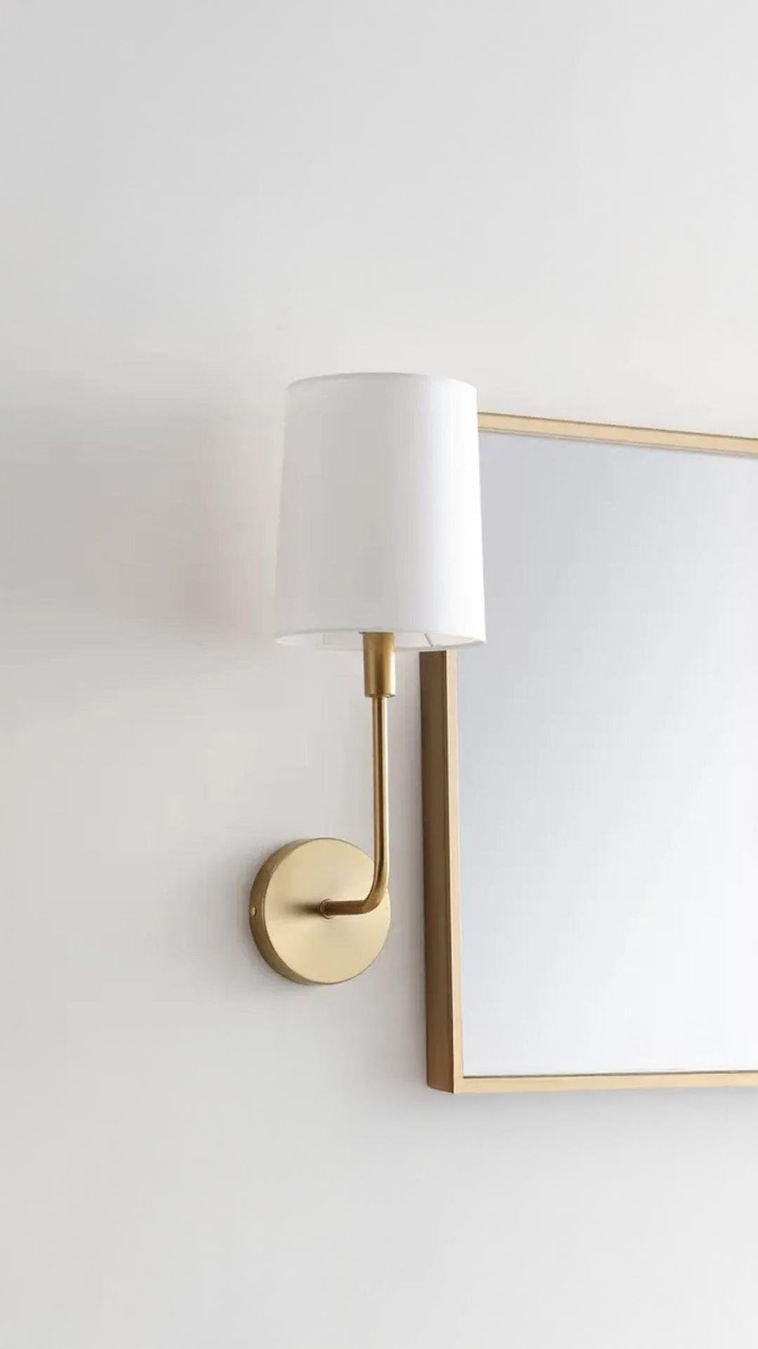 Modern Tasarım Duvar Pilli Aplik Eskitme Gold Sarı Krem Abajur
