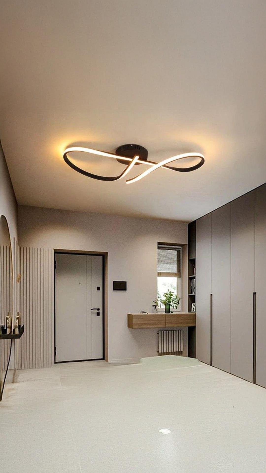 Modern Tasarım Forever Led Avize Plafonyer Tavan Salon Mutfak Oturma Odası Hol Antre Avize Siyah